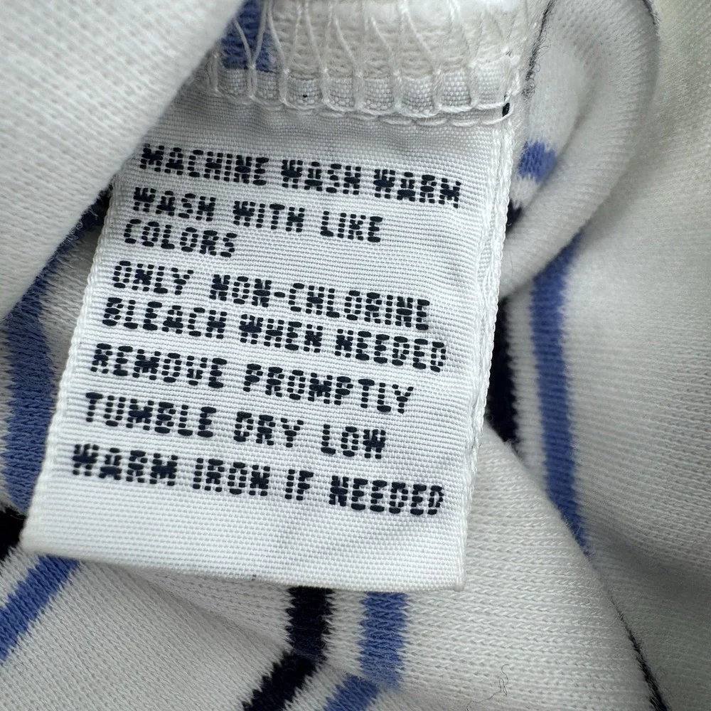 Polo Ralph Lauren Stretch Fit Navy Blue White Striped Polo Shirt Men's‎ XL